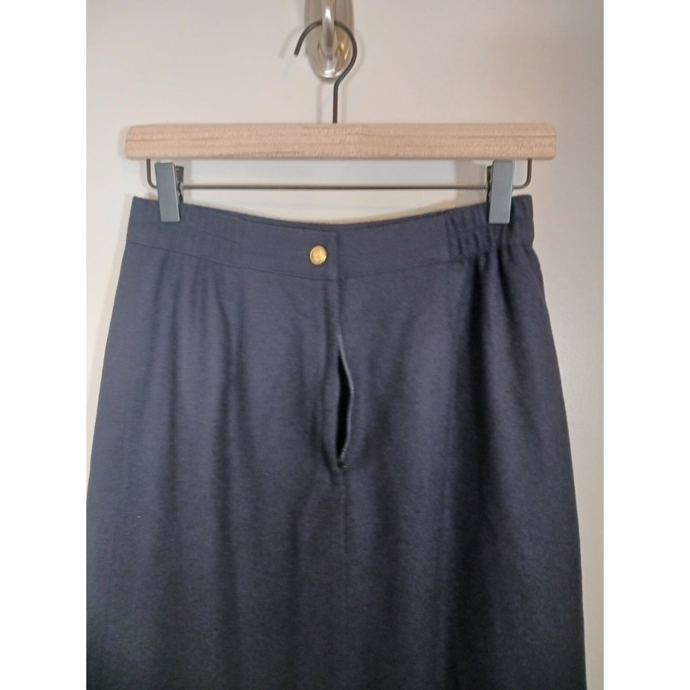 Sag Harbor Womens Size 8 Navy 100% Wool Pencil Skirt Career Office Classic - Picture 4 of 6